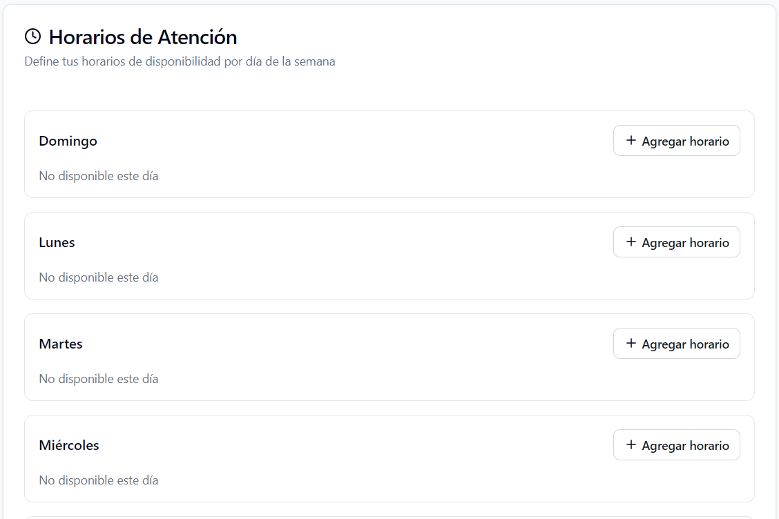 Configura tu disponibilidad