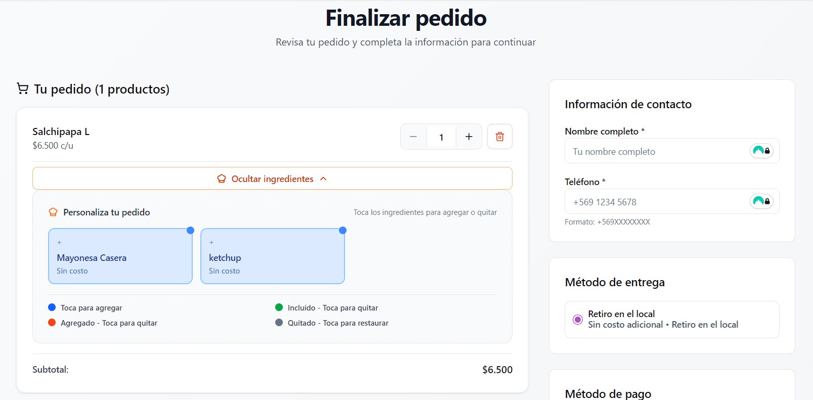 Personaliza tus productos